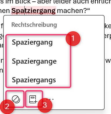 Korrekturvorschläge, künstliche Intelligenz