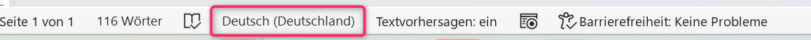 Textsprache in Microsoft Word