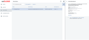 Cloud-Backup, Aktivitaeten