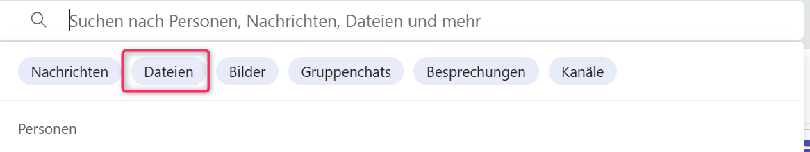 Suchleiste M365 Teams