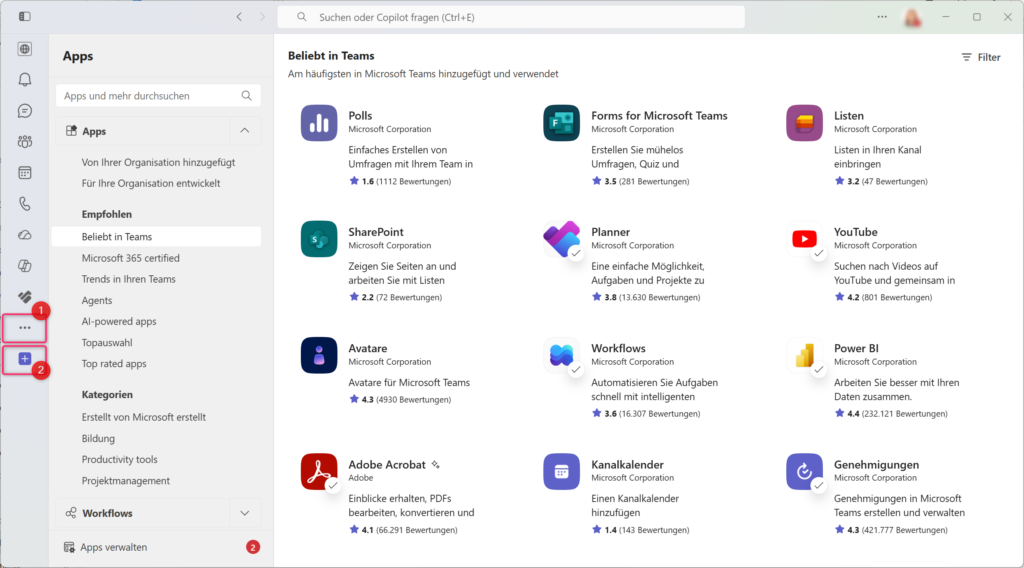 Apps in Microsoft Teams